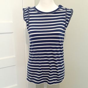 Banana Republic Blue and White Striped Tank Top, Size XS